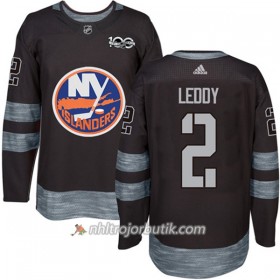 Män Ishockey New York Islanders Tröja Nick Leddy 2 1917-2017 100th Anniversary Adidas Svart Authentic